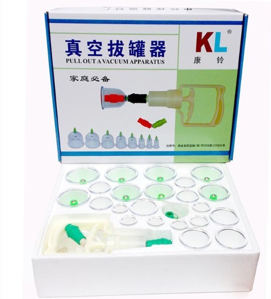 KL Hand Pump Vaccum Cupping Therapy Set-24 Cups