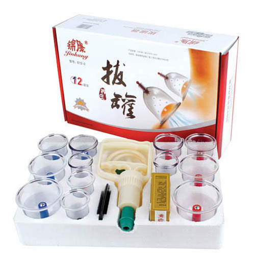 Jinkang Vacuum Cupping Set 12 Cups with Guasha set
